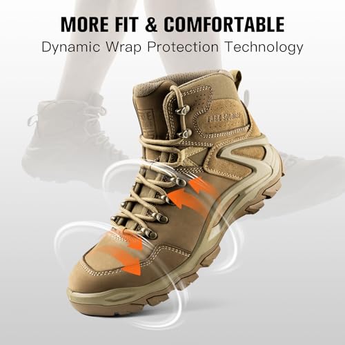 FREE SOLDIER Mens Waterproof Tactical Hiking Boots Combat Work Boots Desert Military Boots3