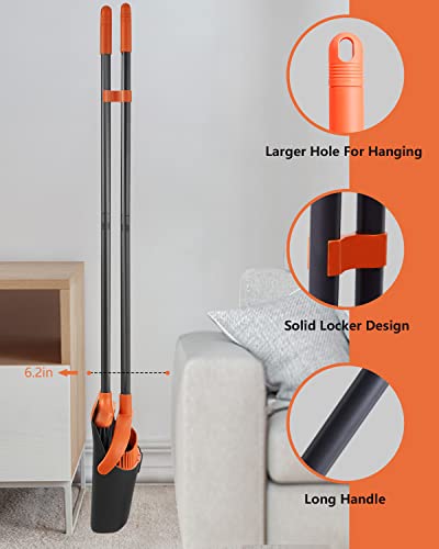 Broom And Dustpan Set, Dustpan With 52" Long Handle Broom Combo Set, Broom And Dustpan Set For Home, Standing Dustpan And Broom Set For Home Kitchen Room Office Lobby Floor Cleaning #TOP3
