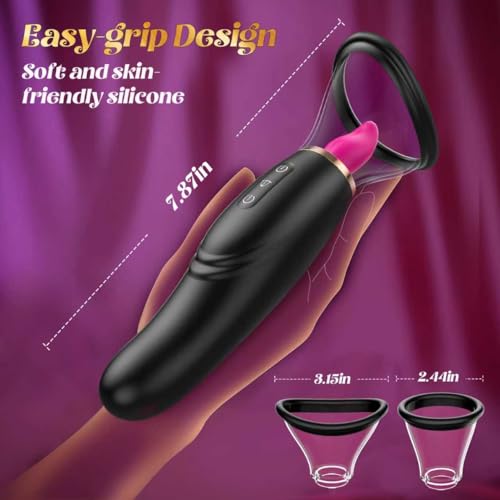Image of Sucking Vibrator Sex Toys for Women - Tongue Vibrators Women Sex Toy for Clitoral Nipple with 7 Licking & Scuking Clitoral & 10 Vibration Mode, Removable Cup G Spot Adult Sex for Woman Couples