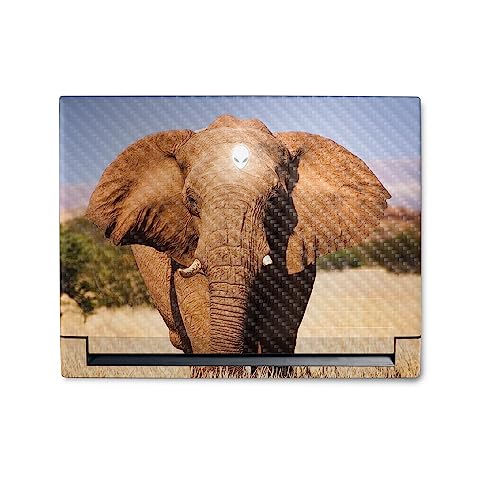 Image of MightySkins Carbon Fiber Skin Compatible with Alienware M18 R1 (2023) Full Wrap Kit - Elephant | Protective, Durable Textured Carbon Fiber Finish | Easy to Apply & Change Styles | Made in The USA