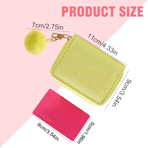 Womens Wallet, PU Leather Girls Wallet Small Wallet for Women, Compact Women's Wallets Card Wallet With Fur Ball for Shopping, Dating, Travelling, Working (rose)2