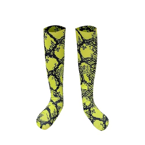 Green Snakeskin Knee High Sports Socks - Main Image