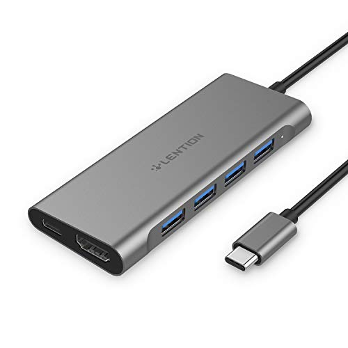 LENTION 4ポートUSB Type-C ハブ CB-C35 Digital AV Multiportアダプタ 6in1機能拡張 4K HDMI PowerDelivery対応 USB-C hub MacBook Pro (2016-2020 / M1 Chip)、MacBook Air (2018-2020 / M1 Chip)、iPad Pro (2018-2020)、iPad Air 4 (2020)、Surface Pro 7 / Go / Go 2 (サーフェス)、Chromebookなどのノートパソコン、タブレットPC対応 (スペースグレイ)