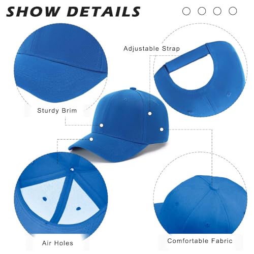 Image of ZH Plain Adjustable Baseball Cap - Lot of 12 Unisex Blank Design Caps