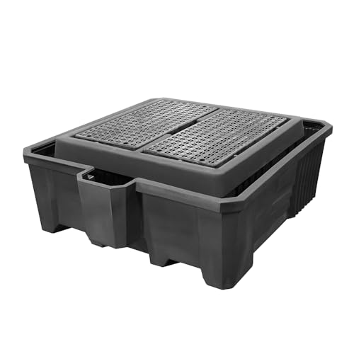IBC Tote Spill Pallet with Pail Holder and Drain