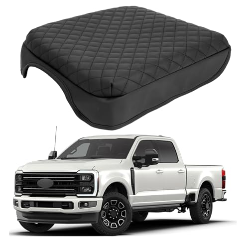 Image of Center Console Armrest Cover for Ford F250 F350 F450 F550 2023 2024 2025 2026 Fully Covered Anti-Scratch Thickened Heighten Protector Interior Accessories(for Bucket Seat Console)