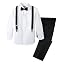 Black & White Set W/Black Suspenders