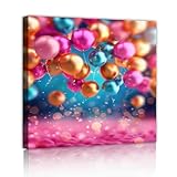 リビングルームラウンジ壁装飾のためのカラフルなバルーンキャンバスプリント活気に満ちたパーティースタイルの壁アートポスターモダンな家の装飾は30x30cmインナーフレームを吊るす準備ができています