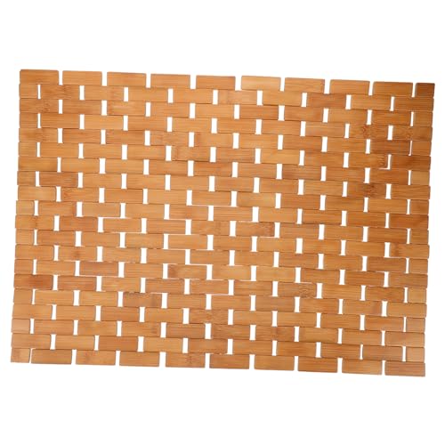 iplusmile Alfombrilla de Baño de Bambú Antideslizante Natural Esterilla Resistente al Agua para Ducha y Bañera Decoración Oriental para Hogar y Elegante