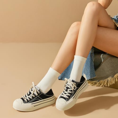 BEAU TODAY Platform Sneakers for Women, Low Top Canvas Sneakers, Women's Fashion Sneakers Comfortable Slip on Casual Tennis Shoes4