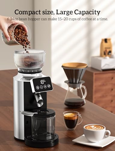 Image of Neretva Espresso Grinder, 2 in 1 Professional Coffee Bean Grinder Stainless Steel Suit 51~58mm Portafilter Burr Coffee Grinder 30 Precise Setting&Anti-Static for Espresso /French Press /Drip /Moka-Silver
