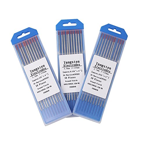 YINGJUN 30pcs Wt20 Barra de Soldadura de Arco de argón de argón de argón for Soldadura TIG Soldadura de Acero al Carbono Níquel Titanio de Cobre (Diameter : 1.6mm, Length : 15cm) Cover