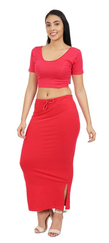 Image of Lycra Blend Cotton Saree Shapewear Petticoat for Women and Girls, Skirts Shapewear Dress for Saree