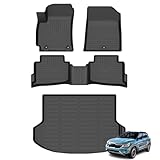 AZYT Floor Mats & Cargo Liner for Kia Seltos 2024 2025 2026 S/LX/EX/SX/X-Line All Weather Automotive TPE Liners Set Anti-Slip Waterproof Floor Liners Accessories (Car Mats+Trunk Mat) Black