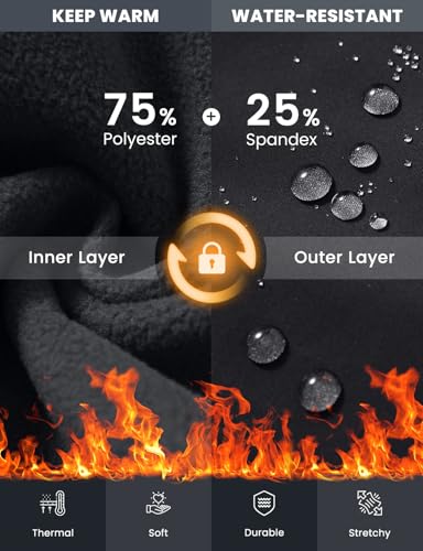 baleaf Women's Fleece Lined Leggings Hiking Ripstop Water Resistant Pants with Zipper Pockets Thermal Warm Winter Tights2