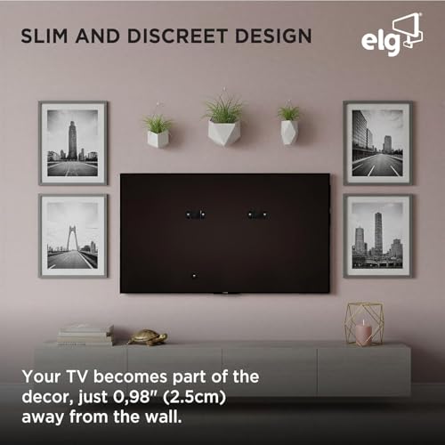 Image of ELG Universal Fixed Wall Mount for TVs 14 inch to 100 inch | Heavy Duty LED /HD /Smart Screens Wall Stand | Flat Panel Display Wall Mount | Capacity up to 100 kg, VESA Standard 75x75 to 800x400mm, Black, UNI100