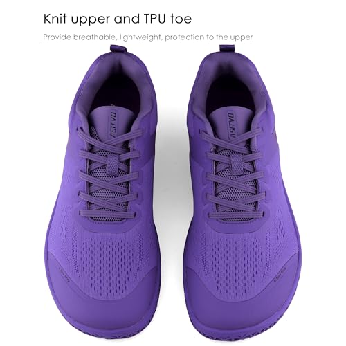 ASITVO Wide Barefoot Shoes Men Gym Zero Drop Sole Minimalist Cross Trainer Width Toe Box Size 9 Sneakers Grounding Hiking Shoes Purple 42 by ASITVO - Used condition - Image 5