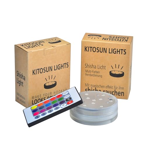 Shisha Set Komplett mit Allem - Kitosun Neno-Mobile tragbare Reise-Shisha beinhaltet Smokebox, Phunnel Kopf Mundstück Aschenbecher LED-Licht und Zangen 2 Schlauch Anschluss Wasserpfeife (Aluminium)