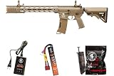 Lancer Tactical Gen 3 SPR Interceptor M4 Airsoft with Programmable Mosfet/ETU-Electric Full/Semi-Auto AEG Rifle (Lipo Battery & Charger Included) (Tan)
