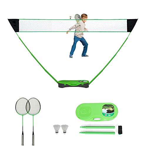 FBSPORT Juegos completos de bádminton,Redes de bádminton portátil Set,Tenis,bádminton,Red de Voleibol con Base Independiente-Configuraciones en Cualquier Superficie en Segundos