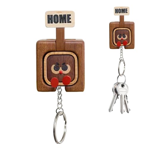 Llavero magnético de madera para pared y organizador decorativo de llaves para entrada de casa 2