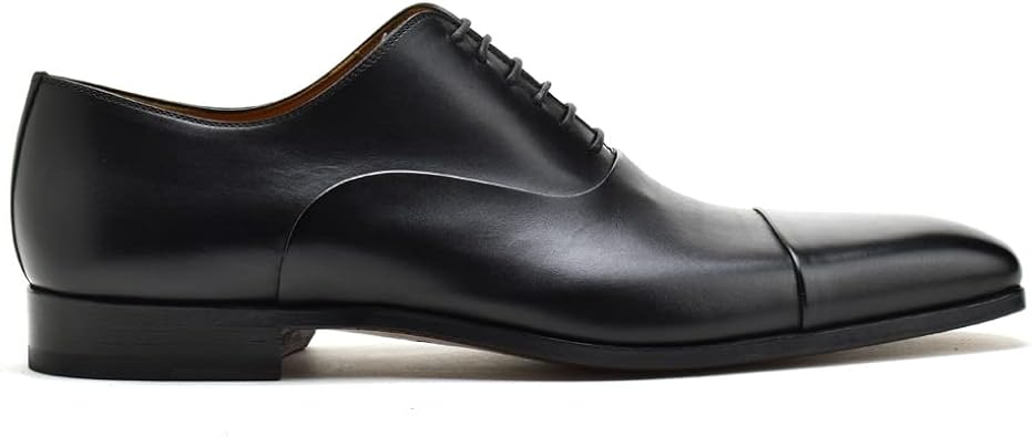 Magnanni 23807 Mens Dress Shoes, Business Shoes, Straight Tip, Inner Feather Type, Leather Shoes, Black