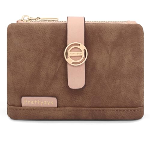 Monedero de Cuero PU para Mujer   Cartera Pequeña Formato Corto con Cremallera, 7 Ranuras para Tarjetas y Bolsillo