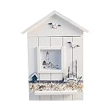  BMBN Caja de Llaves, Caja de Madera con Forma de casa de Estilo mediterráneo, Caja de Almacenamiento para Armario Colgante de Pared, Organizador de decoración para el hogar