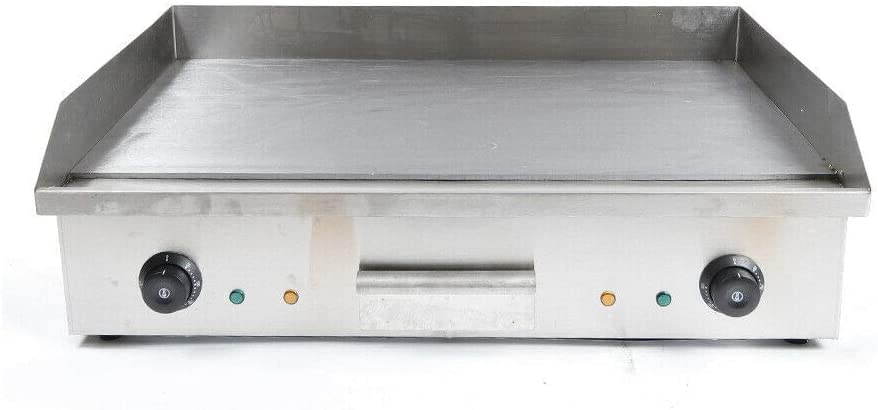Commercial Flat Top Grill 4400W Electric Countertop Griddle with Dual Temperature Control, Food Griddle Stainless Steel Restaurant Teppanyaki Grill Adjustable Temperature from 50°c to 300°c