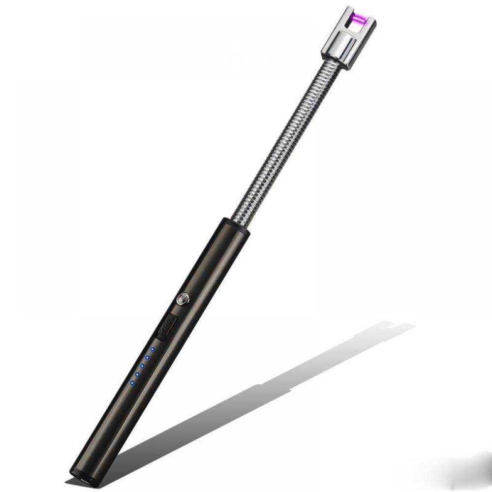 Rechargeable Electric Lighter, Kmest Upgraded Candle Lighter, Windproof Safety Switch, 360ｰ Flexible Long Neck USB Plasma Lighter for Household Camping Cooking BBQ Fireworks Flame (Black) (B08JJTZQB1) Amazon Price History, Amazon Price Tracker