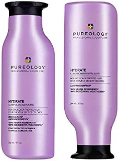 Pureology | Hydrate | Moisturising Shampoo and Conditioner Duo Set, For Medium to Thick Dry, Colour Treated Hair, Vegan