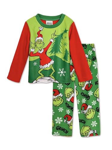 Dr. Seuss The Grinch Who Stole Christmas Boys Girls Kids/Toddler Long Sleeve 2-Piece Pajama Set3