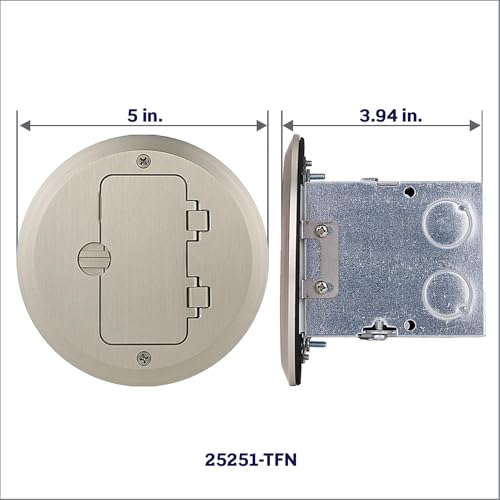 Leviton 15 Amp 1-Gang Floor Box Assembly, Commercial Grade, Tamper-Resistant, Self-Grounding, 25251-TFN by Leviton - Image 4