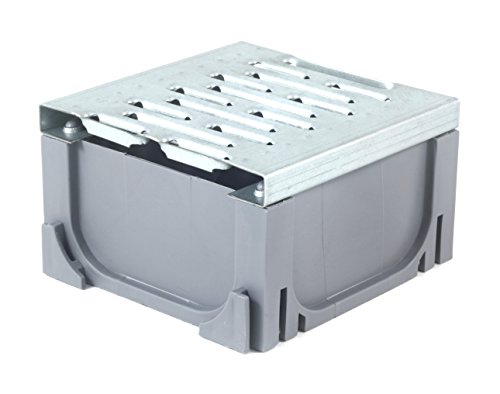 Image of URA WATER - Four-Way Connector for Gray Plastic Drain with Galvanized Grate UA-100 Series
