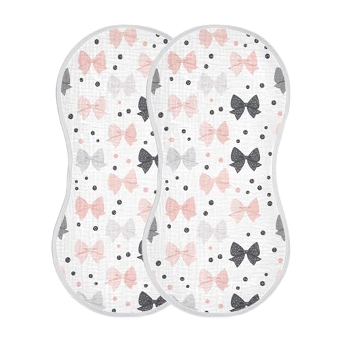 xigua Bows Baby Burp Cloths for Newborn Boys and Girls 2 Pack, Soft & Absorbent Cotton Baby Burp Cloth, Baby Washcloths, Newborn Towel, Burp Rags2