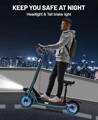 10″ Offroad Electric Scooters with Seat,800W Motor 28 Miles