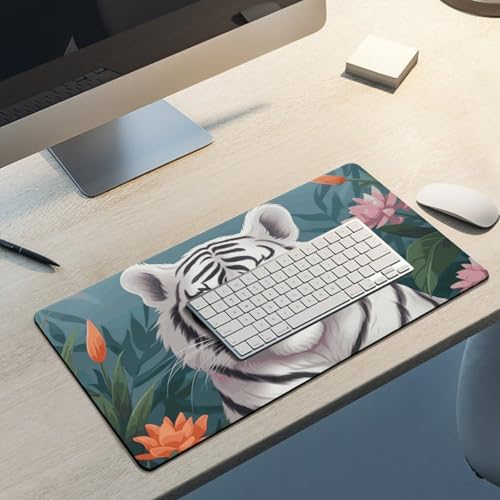 Cute White Tiger Pad Grande Protector de Escritorio miniatura 5