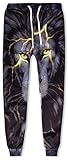 BarbedRose Men/Women 3D Printed Sweatpants Funny Joggers Pants Sports Trousers Track Sweatpant,Black Lion
