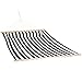 Sunnydaze Quilted Fabric Hammock and Pillow Two Person with Spreader Bars Heavy Duty 450 Pound Capacity, Black and White