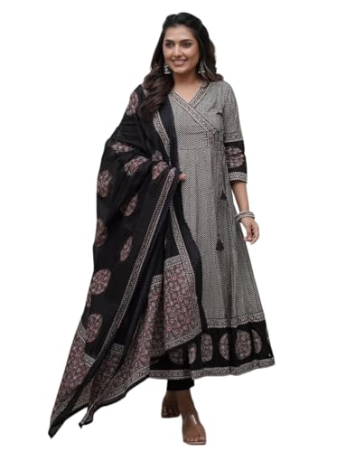 Women Printed Viscose Anarkali Kurta and Pant with Dupatta | Printed Kurta Set | Viscose Kurta Set | Summer Office Wear |