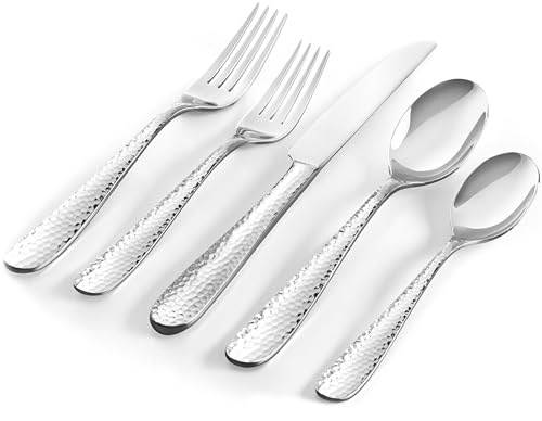 Hudson-Essentials-40-Piece-Hammered-1810-Mirror-Stainless-Steel-Silverware-Set-Utensil-Flatware-Service-for-8-Bergamo-Premium-Cutlery-Set