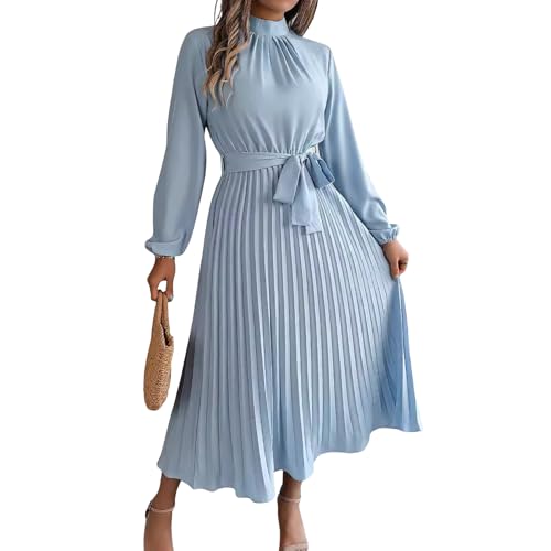 Vestido largo plisado de cintura alta para estilizar la figura