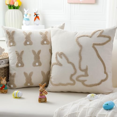 Naozinebi Easter Bunny Pillow Covers 18x18 Inch...