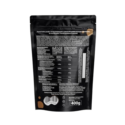 Nustino Erdnussbutter Pulver Classic 400g – Entfettet, kalorienarm, Mit Salz, Ohne Zucker, Proteinreiche Erdnusscreme