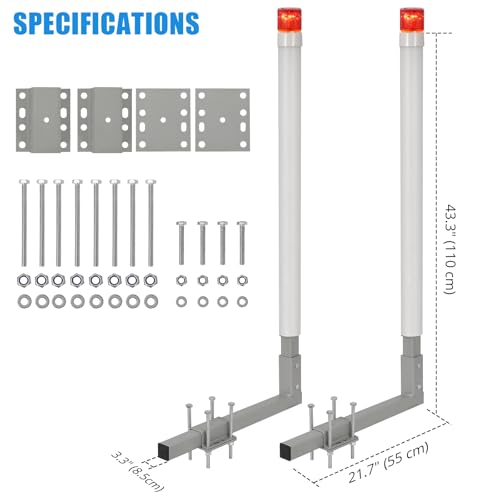ExploreHorizon Adjustable 40" Boat Trailer Guide Poles with Lights, 2PCS Rustproof Galvanized Steel with PVC Protection, 46" Height, Flexible Installation for Easy Loading of Ski, Fishing & Sailboats by ExploreHorizon - Image 7