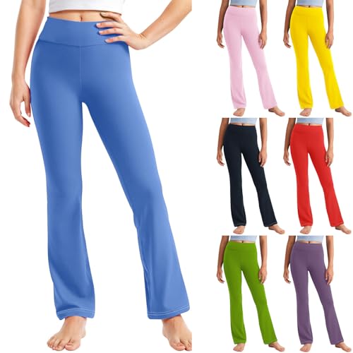 Girls' Straight Leggings Summer Casual Solid Elastic High Waisted Running Athletic Kids Workout Pants 2-13 Years2