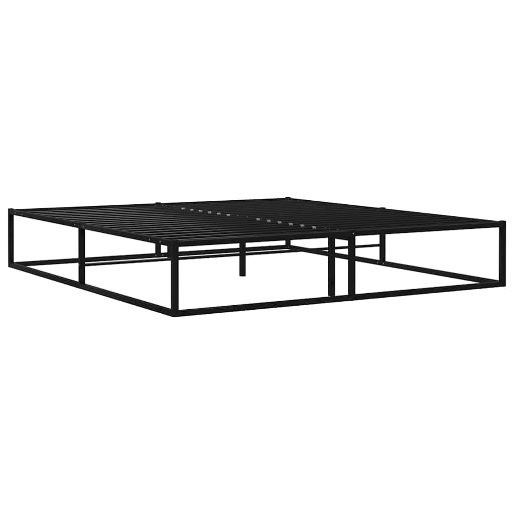 vidaXL Bettgestell Bett Metallbett Schlafzimmerbett Doppelbett Bettrahmen Ehebett Lattenrost Schlafzimmermöbel Schwarz Metall 140x200cm