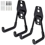 2 Pack Garage Storage Utility Hooks，Garage Garden Tool Organizer，Steel Wall Mount Hooks, Garden Small U Hooks (Black)