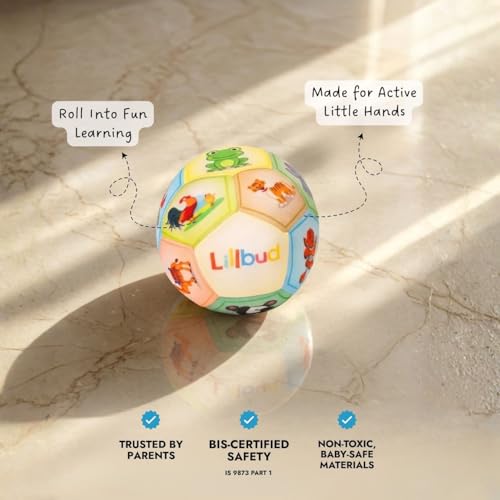 Image of Soft Fabric Ball for Babies & Toddlers (6 Months-3 Years) - Lightweight Plush Baby Ball with Cute Animal Faces | Develops Motor Skills & Sensory Play | Baby Soft Toy Gift
