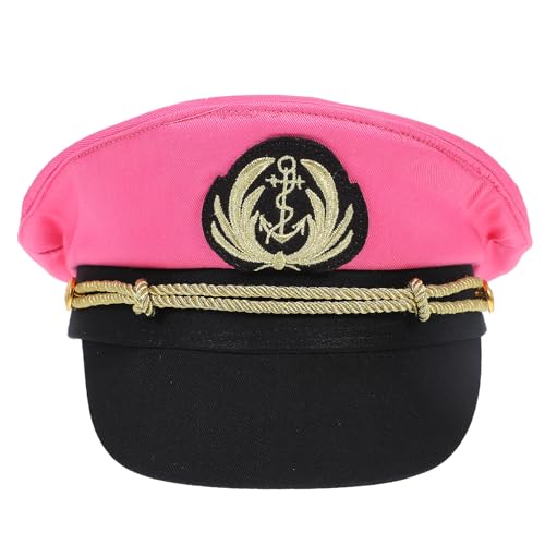AKOOSY - AKOOSY Chapeau de Capitaine Brodé Coton pour Fête et Cosplay Style Marin Nautique Confortable et Respirant Accessoire pour Hommes et Femmes pour Halloween et Soirée Déguisée